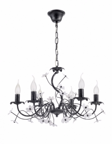 LVK MD 2180-6C BK+SL люстра D59H36 6хЕ14х40W